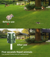 Répulsif solaire pour animaux chien chat avec capteur de mouvement et lumières clignotantes extérieur alimentation solaire étanche ferme jardin cour