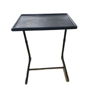 Table pliante, table basse, table réglable en hauteur, table d'appoint portable pour canapé-lit, noire