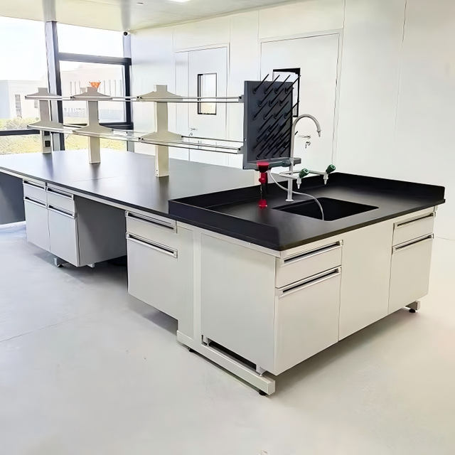 ISO CE Certificated Lab Furniture c Frame Laboratory Benches Steel Lab Test Tables with Instruments Chemical Experiment Table