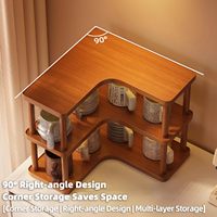 Organisateur de tasses en bois à 3 niveaux pour coin de cuisine, support de rangement pour tasses à café, présentoir de comptoir, étagère de rangement