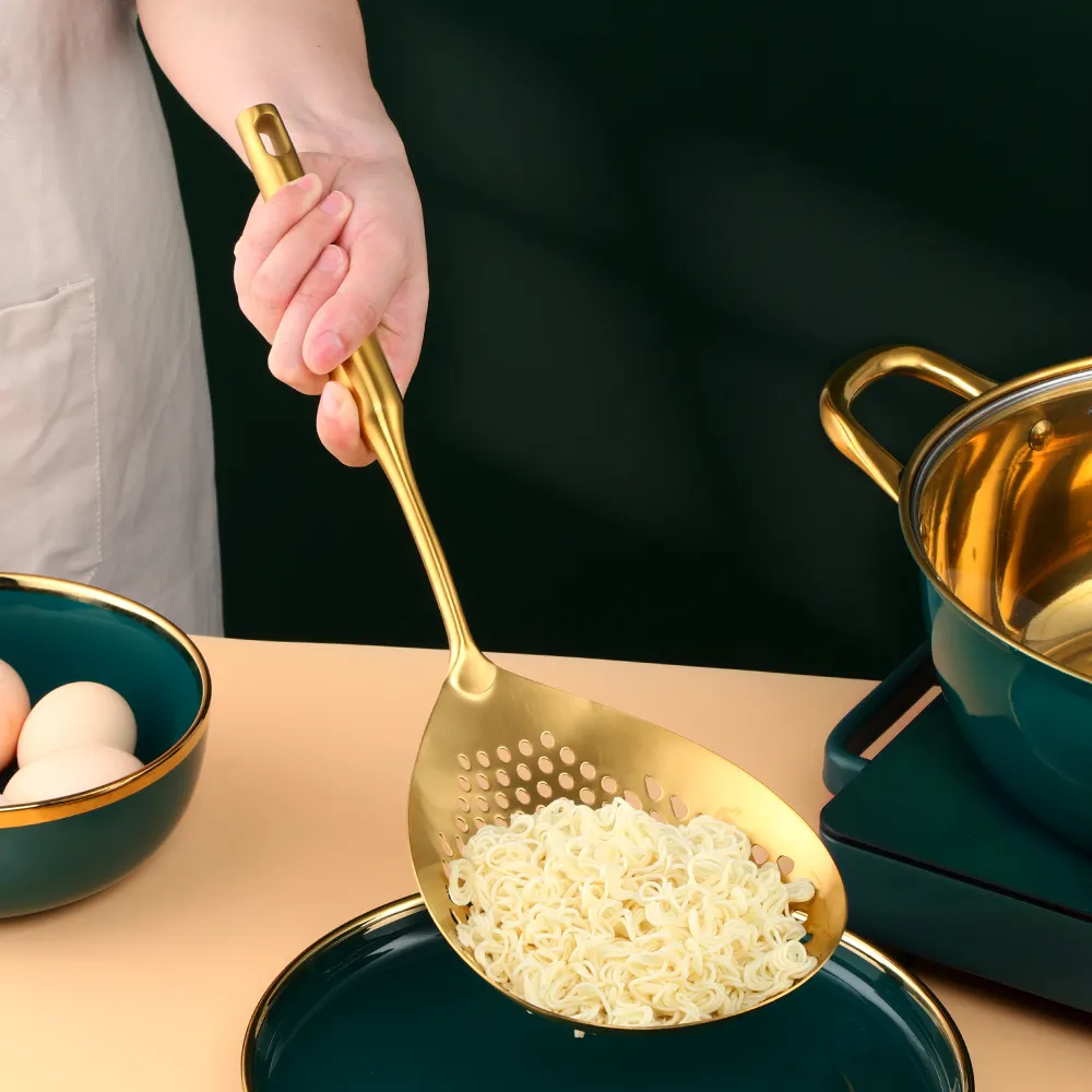 Dụng Cụ Nấu Ăn Thép Không Gỉ Lớn Colander Noodle Soup Skimmer