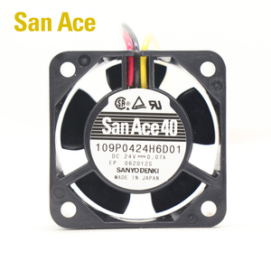 พัดลมระบายความร้อนแบบแกน SANYO DENKI San Ace รุ่น 109P0424H6D01 ขนาด 40*40*20 มม. 24V DC 1.68W 0.07A 8.2CFM 8300rpm สำหรับเซิร์ฟเวอร์และอุปกรณ์โทรคมนาคม - Product Image 1
