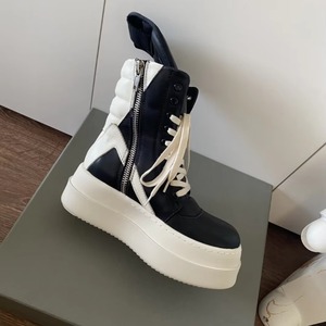 Luxury brand men's high-top sneakers, stylish black lace-up casual thick-soled designer sneakers - Product Image 3