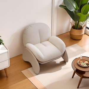 Sillón Redondo de Terciopelo Azul, Relleno de Espuma, para Sala de Estar, Sillón Individual para Adultos - Product Image 4