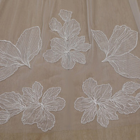 Voile de mariée en dentelle florale, voile cathédrale en tulle doux, ivoire, 3 m de long, voiles de mariée intemporels avec application florale faite à la main