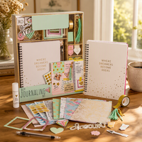 Ensemble de papeterie et de fournitures artistiques DIY pour enfants, avec carnets de notes et agendas de voyage pour filles – Idéal comme coffret cadeau