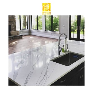 Artificial Stone Quartz Stone Island Calacatta White Quartz Kitchen Counter tops Quartz Cabinets