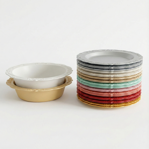 <span class=keywords><strong>Piatti</strong></span> Monouso in Plastica con Elegante Bordo in Pizzo per Catering, Eventi, Feste e <span class=keywords><strong>Servizio</strong></span> di Ristorazione - Product Image 1