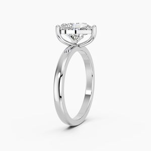 Anillo de compromiso solitario con diamante de laboratorio en forma de corazón de 1 quilate, hecho a medida, con oro blanco de 18 quilates para mujer, hecho en oro macizo. - Product Image 4