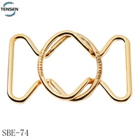 Traje de baño impermeable, cierre de oro de Metal, accesorio de Bikini de diseñador hueco, correa de hebilla de Metal, ajustador, Conector de ropa interior, Hardware