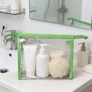 Waterproof Pvc <b>Transparent</b> Handbag Custom Logo Cosmetic Toiletry With Zipper Closure <b>Makeup</b> <b>Bag</b> - Product Image 2