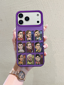 Funda para Teléfono con Diseño de Jugador de Fútbol de Dibujos Animados para iPhone 16/15/14/13/12 Pro Max, Funda Protectora con Degradado Multicolor, Funda Personalizada con Impresión - Product Image 6