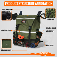Bolsa de basura para llanta de repuesto de camping, 29 galones, gran capacidad, almacenamiento de carga, soporte para leña y equipo de recuperación para vehículos todoterreno, SUV, camiones y actividades al aire libre.