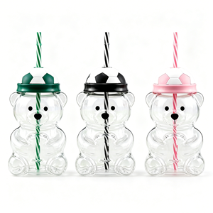 Vaso de Cristal Bearista Teddy Bear de la Mejor Calidad, 2026, 591ml, Rosa Fresa, con Tapa y Pajita, para Bebidas Frías - Product Image 6