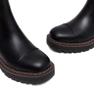 Klassieke Chelsea Dameslaarzen Ronde Neus Plateau Dikke Hak Slip Op Elastische Zijbanden Casual Schoenen Enkellaarsjes - Product Image 3