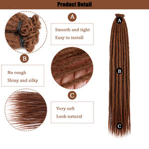 Vente en gros Extensions de dreadlock ombrées pour femmes/hommes Reggae Cheveux de tressage au crochet faits à la main - Product Image 5
