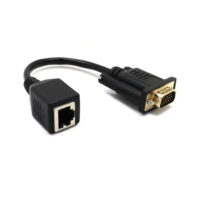 VGA zu RJ45 Patchkabel Netzwerk kabel zu VGA Monitor 15Pin Extender Konverter VGA Anschluss stifte