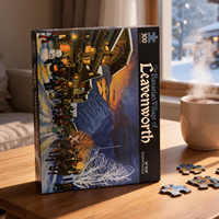 Boîte en papier personnalisée haut de gamme pour puzzle artistique souvenir, jeu familial relaxant, emballage cadeau, boîte avec couvercle et base en papier recyclable