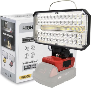 Projecteur de travail multifonctionnel étanche WD-2000 Porta, alimenté par batterie rechargeable 18-21V, idéal pour l'industrie, le garage, le camping, l'extérieur et l'entrepôt - Product Image 4