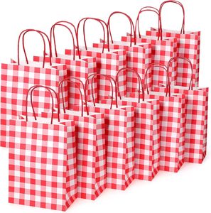 Bolsa de Papel Rosa de la Serie Gingham, Práctica para Fiestas, Celebraciones, Decoración, Uso Diario, <span class=keywords><strong>PartyMaker</strong></span> - Product Image 1