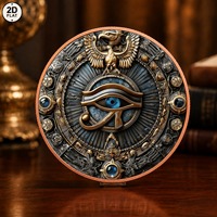 Réplique de pièce de monnaie en cuivre pur 999 de 1 oz, imprimée en couleur 2D, motif œil d'Horus égyptien et faucon