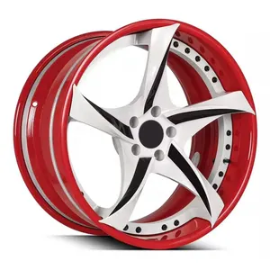 Custom 2 Piece 18 19 20 21 22 23 24 Inch 5 Holes Forged Wheel Alloy Car Rims Forged Car Wheels