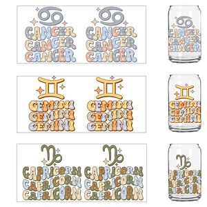 Get Catalog <strong>Zodiac</strong> Sign Theme Wholesale Stock Waterproof 16oz Tumbler Decal Transfer Print Snow Globe Uvdtf Uv Dtf Cup Wrap - Product Image 2