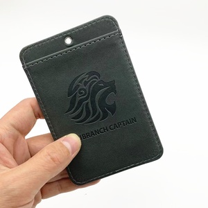 <span class=keywords><strong>Porte</strong></span>-badge professionnel en cuir PU gris foncé personnalisé, une fente pour <span class=keywords><strong>carte</strong></span>, étui pour <span class=keywords><strong>carte</strong></span>, <span class=keywords><strong>porte</strong></span>-nom professionnel - Product Image 2