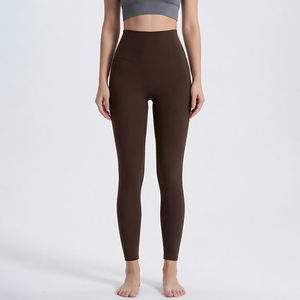 Celana <span class=keywords><strong>Yoga</strong></span> Wanita Naked Feel Pinggang Tinggi Pengangkat Bokong Cepat Kering Elastis Tinggi Slim Fit Celana Latihan Profesional - Product Image 3