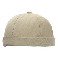 Casquettes de baseball personnalisées en coton à 6 panneaux sans visière, casquettes dôme, casquettes melon, casquettes sans bord, casquettes Docker, bonnets, casquettes rondes Docker, casquettes de marin