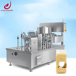 mini automatic 40kg professional fertilizer food vacuum sealer for rice gusseted big opp bag grain packing machine