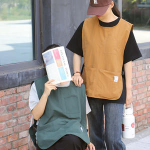 Tablier imperméable en coton, uniforme de travail de couleur unie, pour la cuisine, la restauration, le café, le thé au lait, les desserts, les salons de manucure - Product Image 4