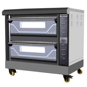 Four à gaz électrique en titane <span class=keywords><strong>noir</strong></span> équipement complet de boulangerie alimentaire panneau informatisé pain fours à pizza cuisson four de pont - Product Image 4