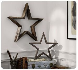 JUNJI Cá Nhân Trang Trí Nội Thất Bằng Gỗ Hình Ngôi Sao Kệ Trang Trí Nội Thất Kệ Gỗ Treo Tường - Product Image 5