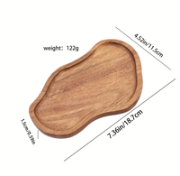 Assiette irrégulière en bois d'acacia pigmenté, style nuage moderne, plateau solide pour petit-déjeuner occidental, idéal pour la maison, le thé, les collations, le pain et les gâteaux