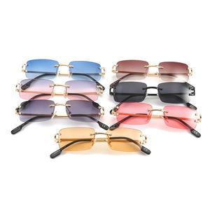 <span class=keywords><strong>Lunettes</strong></span> de soleil <span class=keywords><strong>Chimi</strong></span> rectangulaires sans monture de luxe de marques célèbres 2023 pour femmes et hommes, petites <span class=keywords><strong>lunettes</strong></span> carrées personnalisées avec logo - Product Image 6