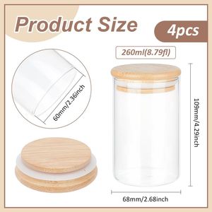 High Quality Home and <b>Kitchen</b> Borosilicate Glass Spice <b>Storage</b> Containers <b>Jar</b> With Bamboo Lids <b>for</b> Coffee Tea Food <b>Storage</b> - Product Image 2