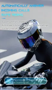 ワイヤレスオートバイヘルメットヘッドセットLEDバッテリーインジケータ付きBT5.3ステレオイヤホン自転車ハンズフリーイヤホン - Product Image 5