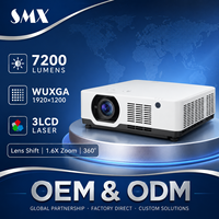 Projecteur laser professionnel AV 7200 lumens WUXGA 3LCD avec correction géométrique et déplacement de lentille pour grandes salles