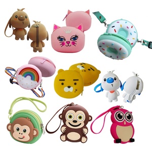 Manufacturer Custom Mini Silicone Rubber Kawaii Kids Coin <b>Purse</b> Keychain Small <b>Cute</b> Cartoon Animal Zipper Backpack Coin <b>Purses</b> - Product Image 1