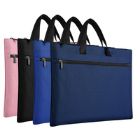 Bolsa de Documentos Impermeable de Tela Oxford de Gran Capacidad al por Mayor con Logotipo Personalizado y Diseño, Bolsa de Mano para Conferencias con Cremallera