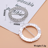 Boucles de ceinture coulissantes en alliage de zinc sans nickel, plaquées argent/or, à deux rangées de strass, pour ceintures et vêtements – Vente en gros