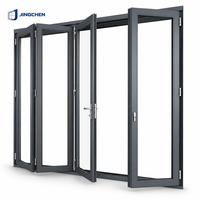Ventana Plegable Moderna de Aluminio con Recubrimiento Electrostático, Doble Acristalamiento con Rotura de Puente Térmico, Baja Emisividad, Gran Apertura, Insonorizada, para Villa o Apartamento