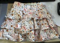 Jupes de tennis décontractées pour filles, imprimées, style swing fluide, mini évasées, plissées, taille haute, à volants superposés avec short intégré pour tout-petits
