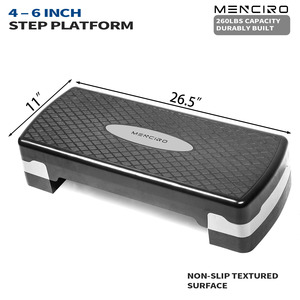 Factory Outlet Indoor Fitness Exercise <span class=keywords><strong>Aerobic</strong></span> <span class=keywords><strong>Step</strong></span> Board Matériau ABS Plate-forme grise noire pour aérobie et musculation - Product Image 2