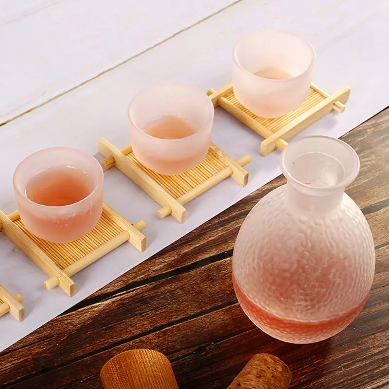 Handgemaakte Japanse Stijl Glas Wijn Set Wijn Cup Water Mok Een Pot Vier Glazen Sake Pot Witte Wijn Glas Cup gift Set