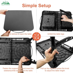 Wayon Modern Height Adjustable <strong>Small</strong> Folding Plastic Dining <strong>Table</strong> Portable for Outdoor Use Eating - Product Image 5
