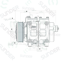 Fabrikneuer Original Valeo TM43 Klimakompressor OE: Z0020348 Haupteinheit 24V 8PK 156mm Direktmontage Zweipunkt-LKW-Klimaanlage