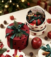 Kotak Hadiah Natal Kardus Portabel Bentuk Titik yang Dapat Digunakan Kembali untuk Lilin/Dompet/Bingkai Foto dengan Penutup Magnetik Empat Warna