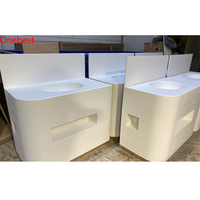 Lavabo en pierre artificielle haut de gamme, moderne et arrondi, pour cliniques et hôpitaux